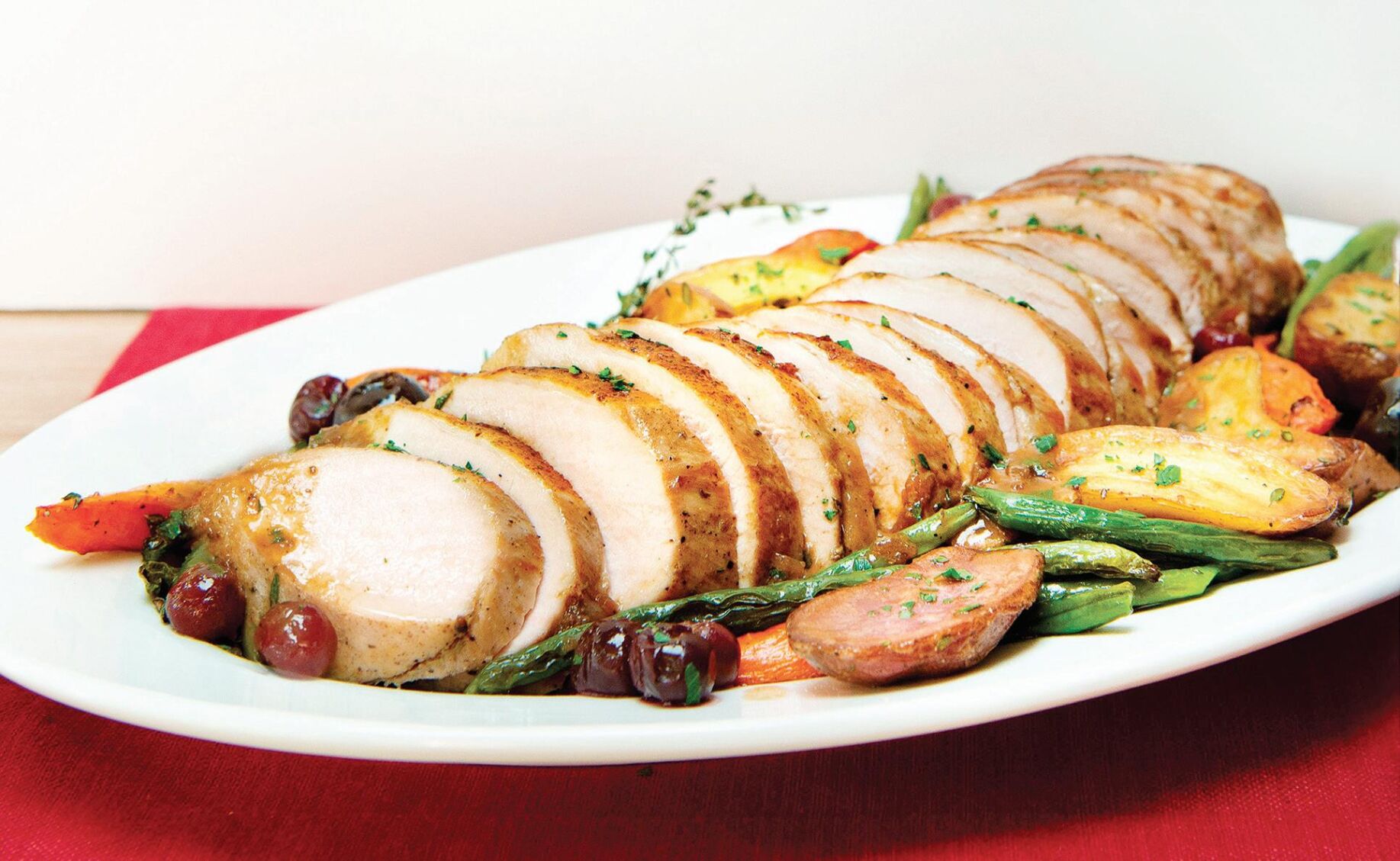 SHERRY CHERRY PORK LOIN ROAST